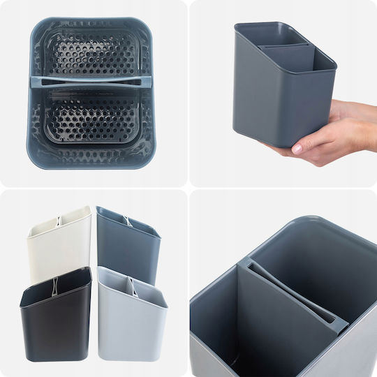 Kadax Сушилник за прибори от пластмаса сив 14x11x16см