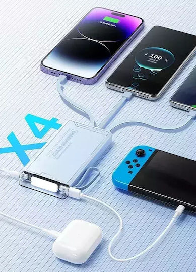 S106 Power Bank 10000mAh 20W with USB-A Port and USB-C Port White