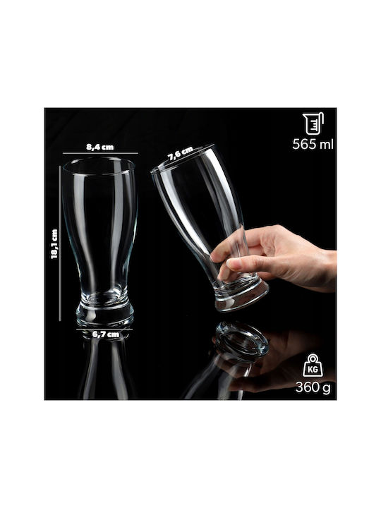 Kadax Set de pahare pentru bere din Sticlă 565ml 6buc