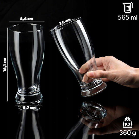 Kadax Set de pahare pentru bere din Sticlă 565ml 6buc