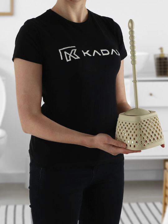 Kadax Plastic Coș de gunoi pentru baie Bej