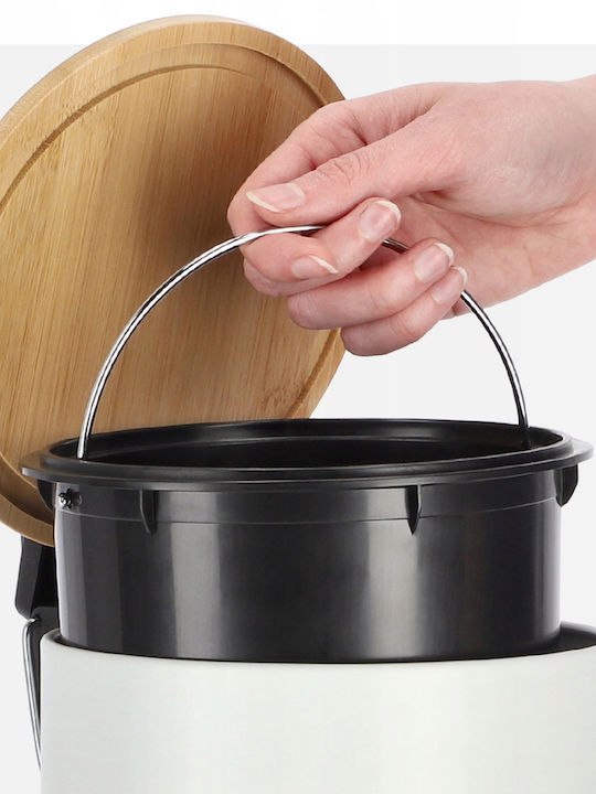 Kadax Metallisch Badezimmer Mülleimer 3Es Weiß
