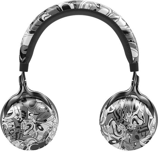 VJ086 Wireless / Wired On Ear Headphones with Radio with 8 hours of Operation Black