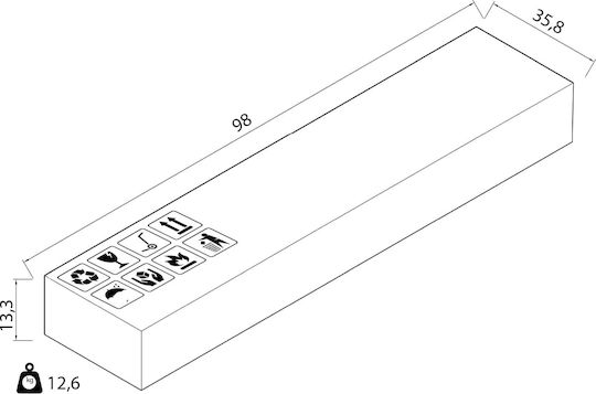 White TV Stand L90xD29.6xH36.5cm