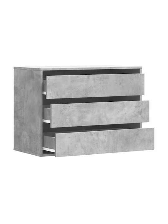 Συρταριέρα Κρεβατοκάμαρας mit 3 Schubladen Gray 80x41x58cm