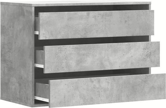 Comoda pentru Dormitor cu 3 sertare Gri 80x41x58buc