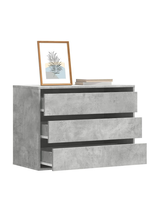 Συρταριέρα Κρεβατοκάμαρας mit 3 Schubladen Gray 80x41x58cm