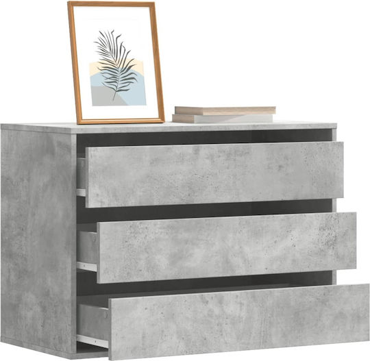 Comoda pentru Dormitor cu 3 sertare Gri 80x41x58buc
