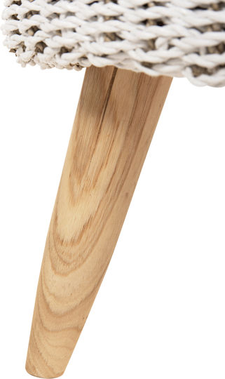 Hocker Für das Wohnzimmer Hölzernes Beam Natural & White 42x42x46cm