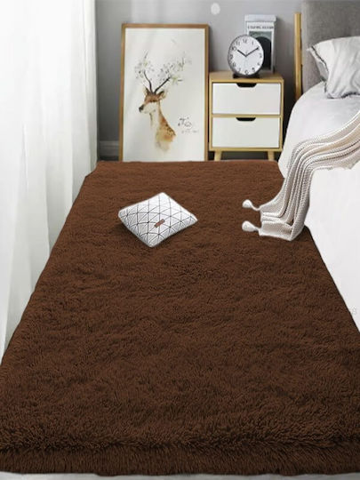 Fluffie Antiderapant Covor Rectangular Maro