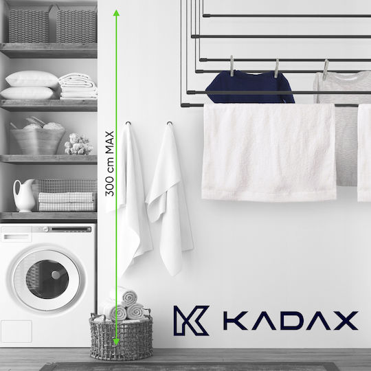 Kadax Wall Clothes Drying Rack with Hanging Length 3m