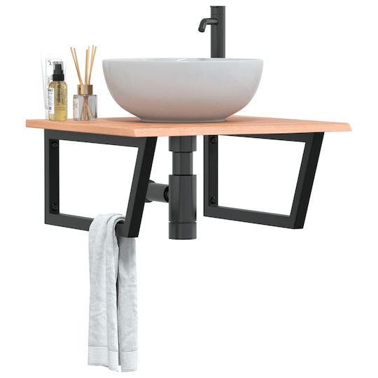 vidaXL Countertop without Sink L60xW60xH2cm Brown