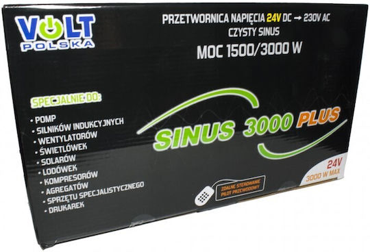Volt Polska Inverter für Autos Modifizierte Sinuswelle 1500W zur Umwandlung von 12V DC in 230V AC