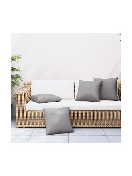 vidaXL Waterproof Garden Sofa Cushion Gray 4 Pieces 50x50cm
