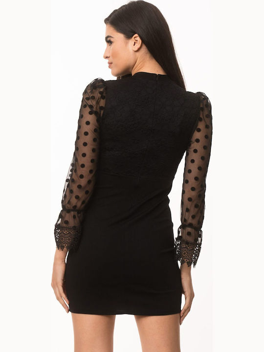 Schwarzes Spitzenkleid L