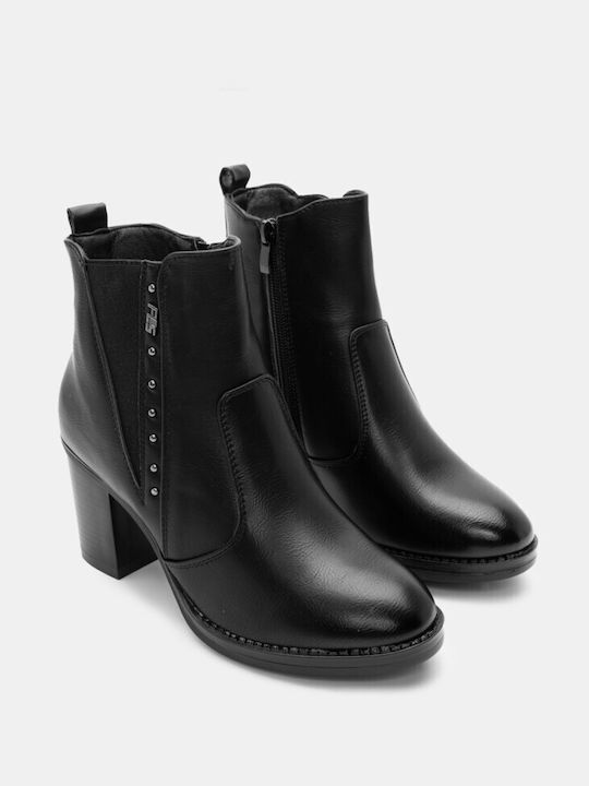 Elastic & Buckle Ankle Boots 4298201-black