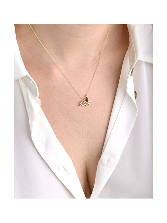 Fa Cad'oro Necklace Zodiac Sign Aquarius from Gold 14K