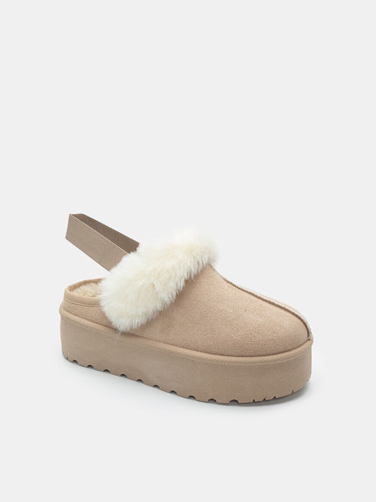 Clogs Double Sole Fur 4298802-beige