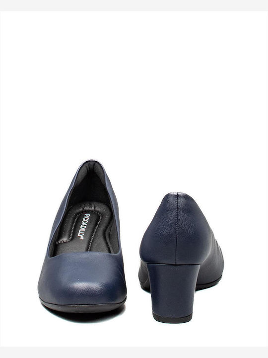 Leder Pumps Marineblau