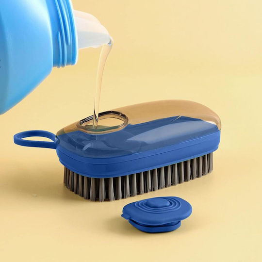 Plastic Cleaning Brush with Handle Blue