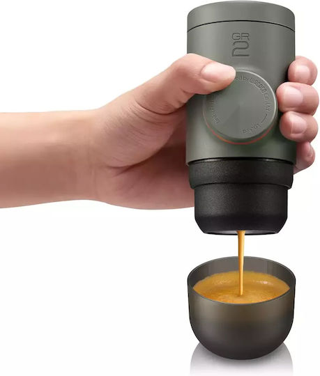 Wacaco Minipresso GR2 Electric Machine 18bar with Coffee Container 12gr 122147Gray Olive