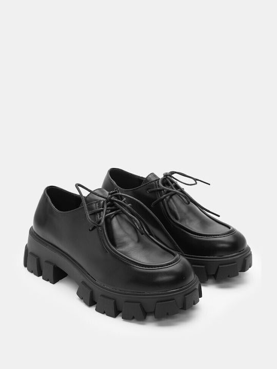 Lace-Up Tractor Sole Shoes 4297662-black-matte