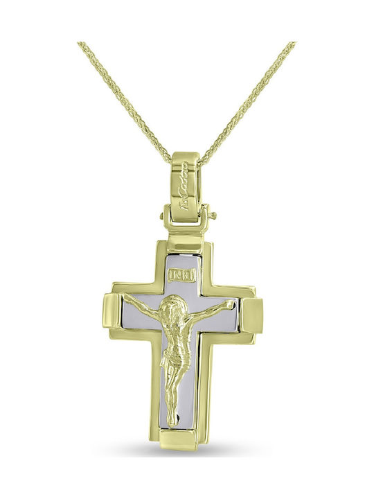 Fa Cad'oro Herren Weißgold Kreuz 14K