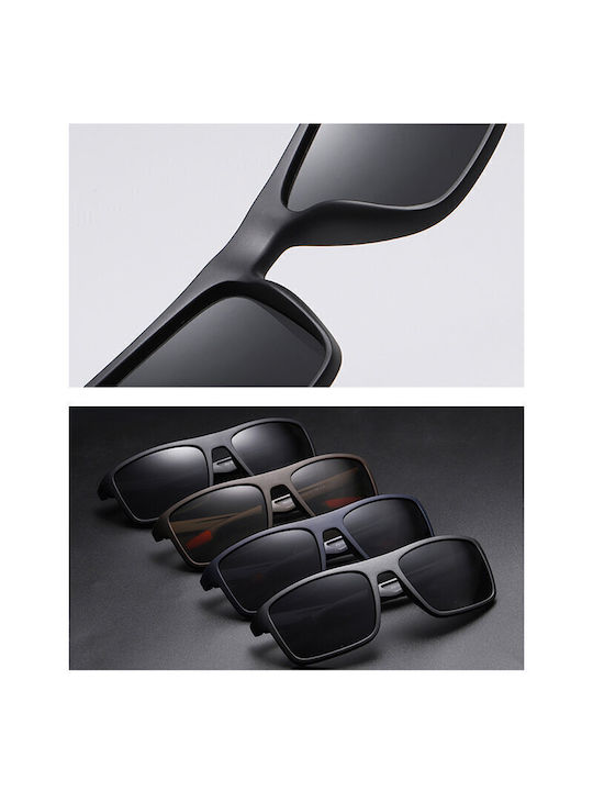 Ανδρικά Γυαλιά Ηλίου με Κοκκάλινο Σκελετό Matte Black / Gray Polarized