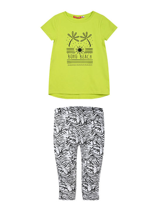 Energiers Kinder Set mit Leggings Sommer 2Stück Fuchsie