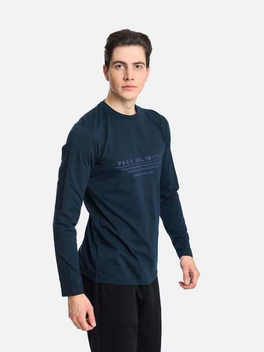 Paco & Co Men's Long Sleeve Blouse Navy Blue