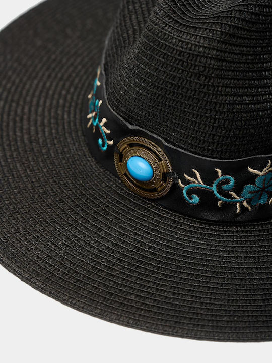 Interhat Wicker Women's Panama Hat Black