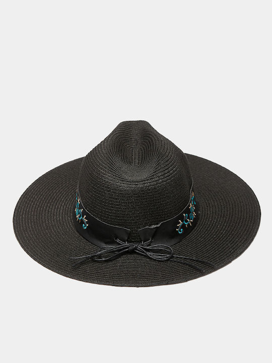 Interhat Wicker Women's Panama Hat Black