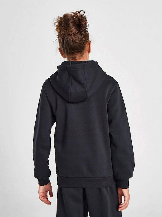 Nike Fleece Παιδικό Φούτερ με Κουκούλα και Τσέπες Μαύρο Sportswear Club
