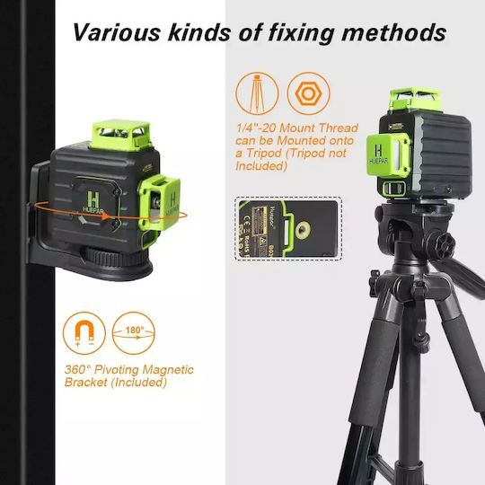 Huepar Autonivelant Liniar Nivelă Laser Fascicul Verde 3.7V