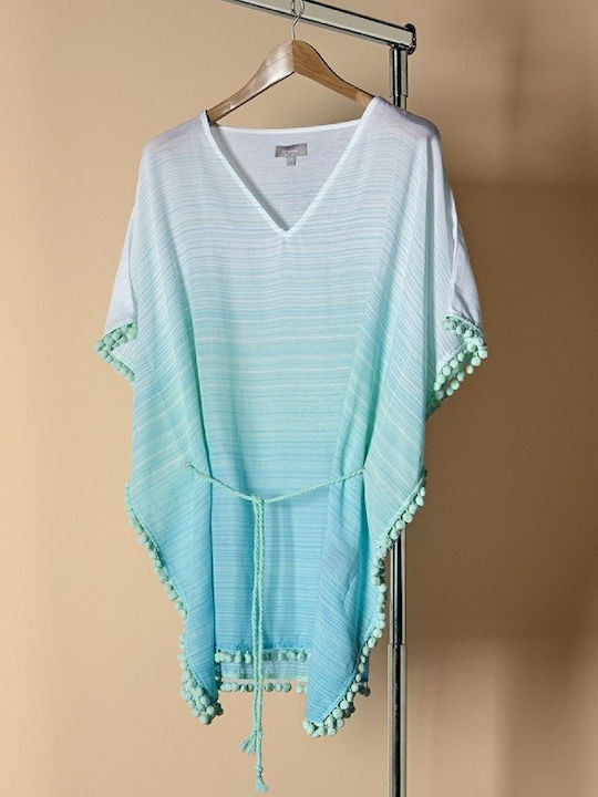 Caftan Charisma Pom-pom L-xl Turquoise