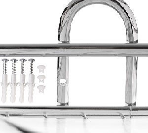 Kadax Corner Floor Bathroom Shelf Metallic Silver