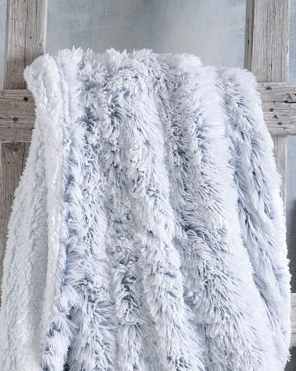 Rythmos Sherpa Comforter Single 160x220cm Krystal Grey-White 650 GSM