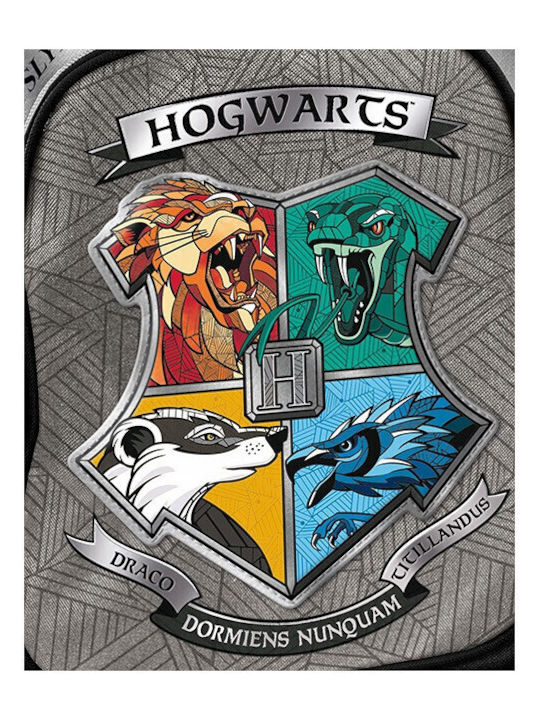 Graffiti Harry Potter Hogwarts 21x11x30cm - Hogwarts 21x11x30cm Schulranzen Rucksack Kindergarten Gray mit Flaschenhalter 30Liter