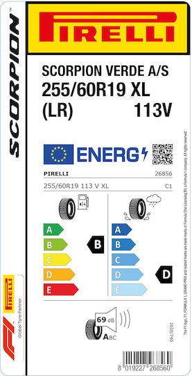 Pirelli Scorpion Verde All Season 255/60R19 113V LR XL Anvelopă 4 Anotimpuri pentru 4x4 / SUV Autoturism