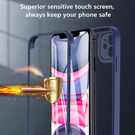 Techsuit ColorVerse 360 Full Cover Σιλικόνης Σετ με Τζαμάκι Μπλε (iPhone 15 Pro Max)