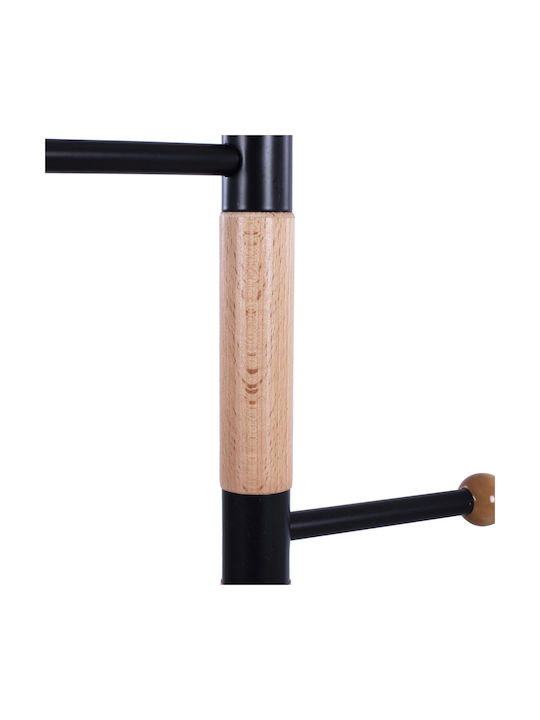 Freebox Metallic Coat Rack Black/ Beech 37x37x176cm