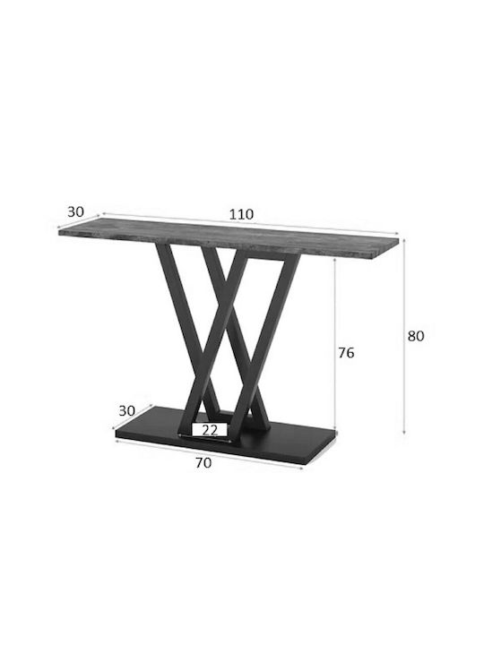 Wirmo Wooden Console Table Natural-black L110xW30xH80cm
