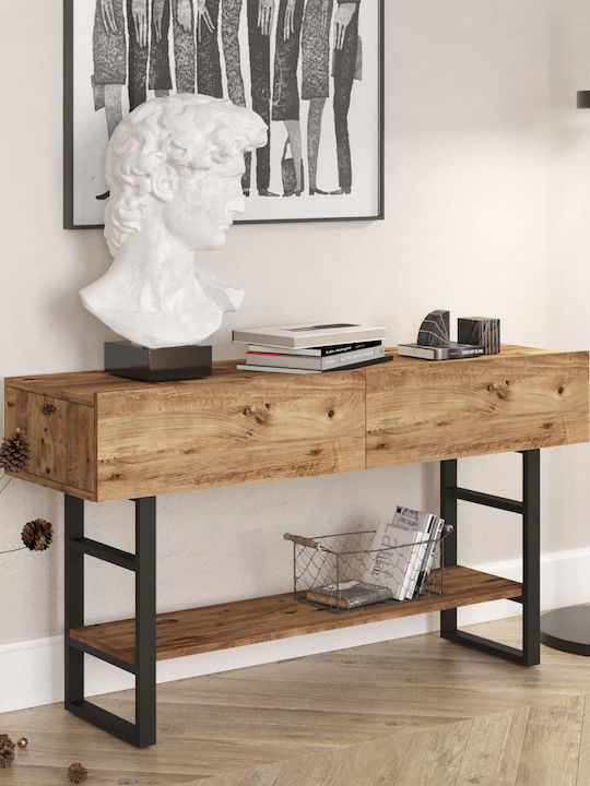 Viana Κονσόλα Ξύλινη Atlantic Pine/μαύρο Μ139xΠ43xΥ76εκ.