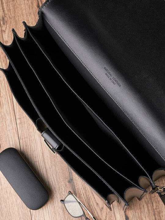 Leder Herrentasche Geldbörse Schwarz