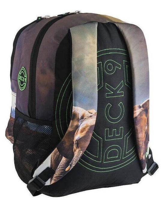 Deck 9 Double Beast Monkey School Bag Backpack Elementary, Elementary Black with Water Bottle Holder 25Liters