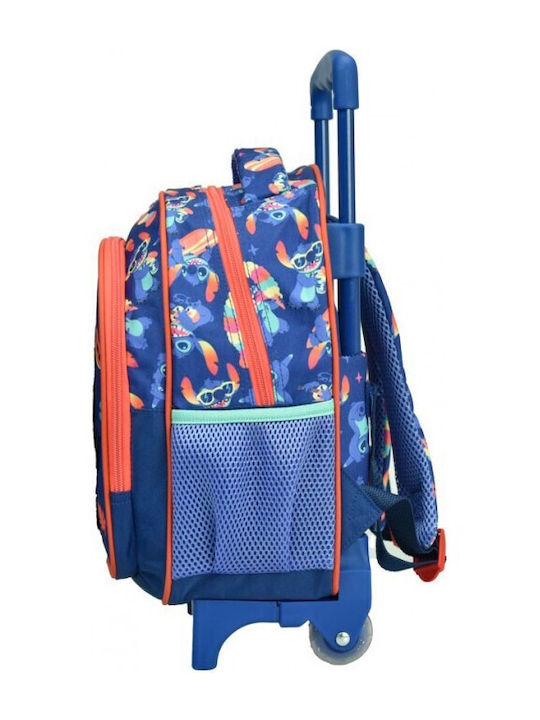 Gim Disney Stitch School Bag Trolley Kindergarten Blue with Water Bottle Holder 12Liters