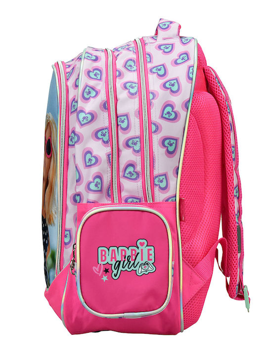 Gim Barbie Holographic School Backpack for Elementary with Water Bottle Holder Pink 27 Litres 35 x 20 x 46cm