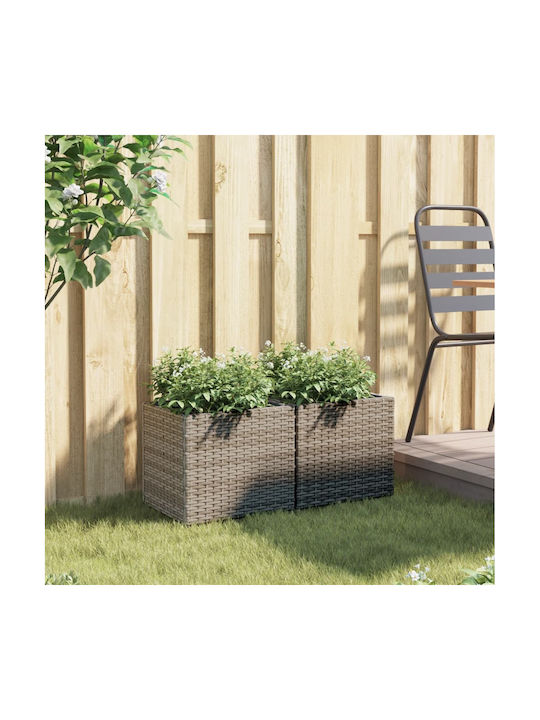 vidaXL Garden Set 2 Planters Plastic Grey