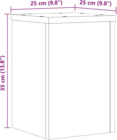 vidaXL Ανθοστήλες Ξύλινες Γκρι 25x25x35εκ. 2τμχ