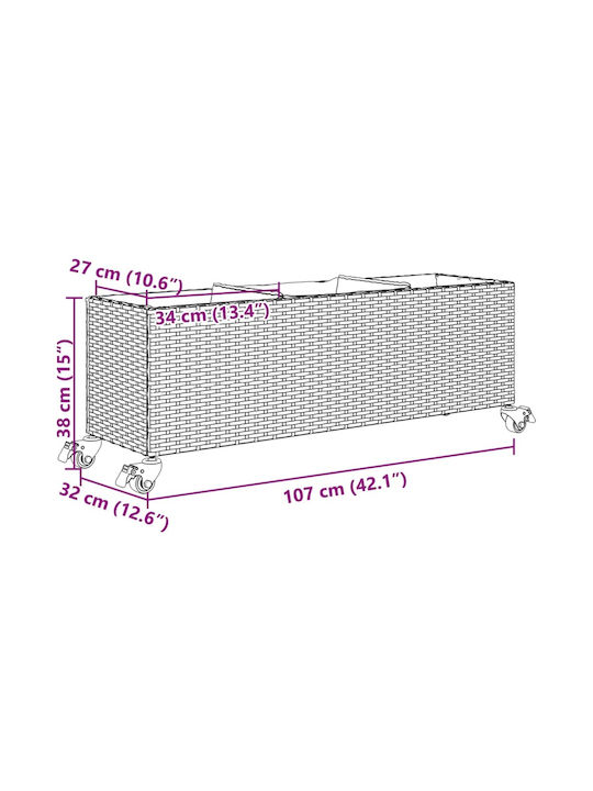 vidaXL Grădină Set 3 Jardiniere Plastice Întuneric